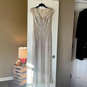 Beautiful beaded almond-colored BHLDN dress. Selling for $175